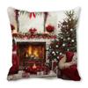 45 * 45cm Christmas Merry Christmas Party Print Pattern Cushion Cover Home Living Room Sofa Decoration Throw Pillow Cover