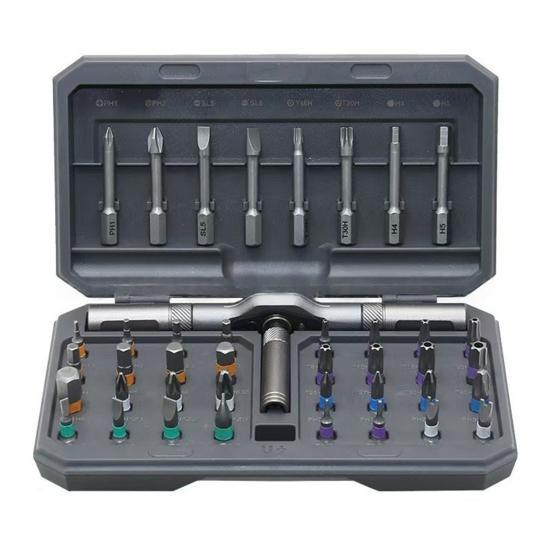 24/42Pcs Magnetic Ratchet Screwdriver Set Compact Portable Ratchet Screwdriver with Reversible High Torque Drive Handle