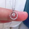 New Dainty Small Circle Pendant Necklace with Shiny CZ Fashion Wedding Accessories for Women High Quality Versatile Necklaces