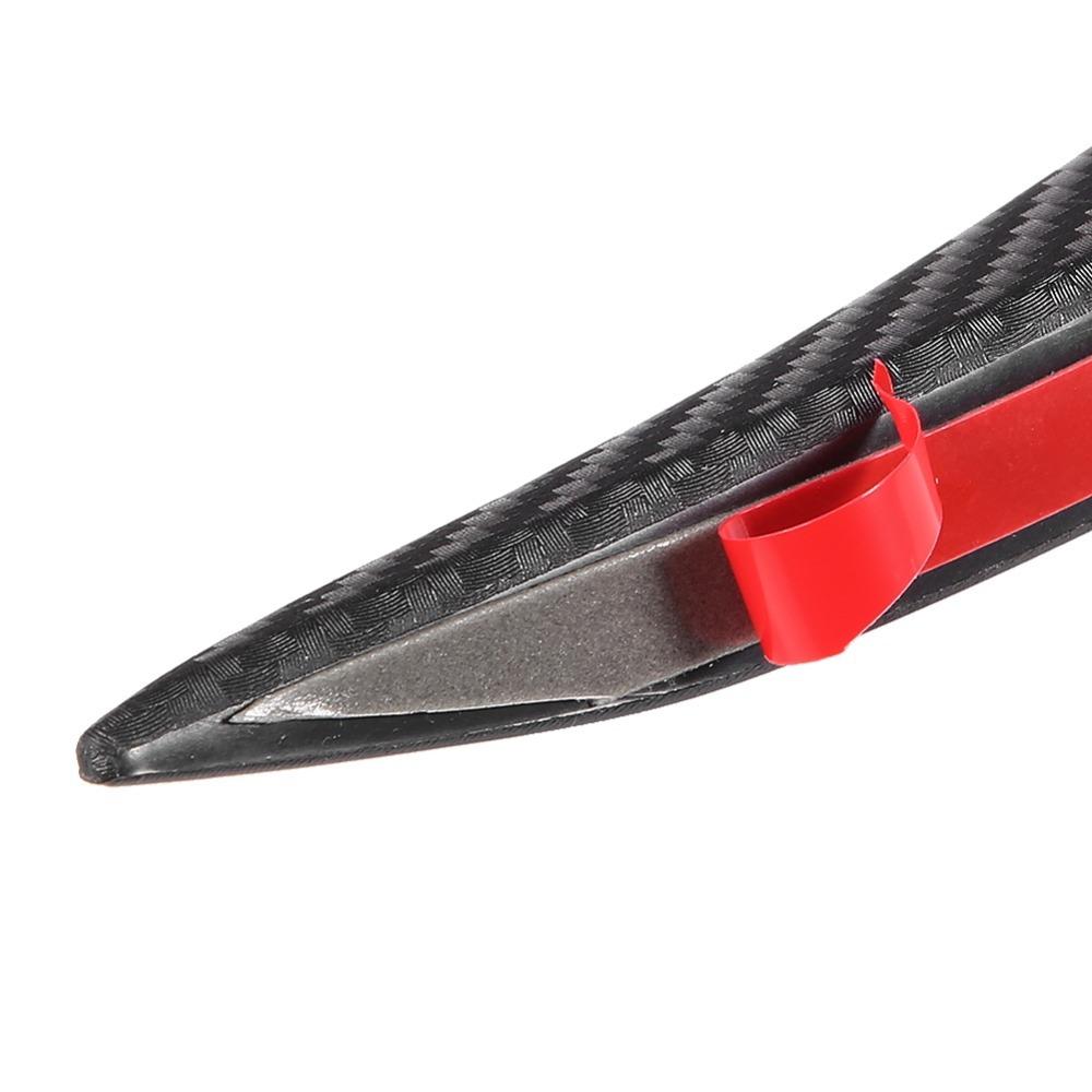 6PCS Universal Car Bumper Fin Black Carbon Fiber Texture Car Spoiler Lip Front Bumper Decoration