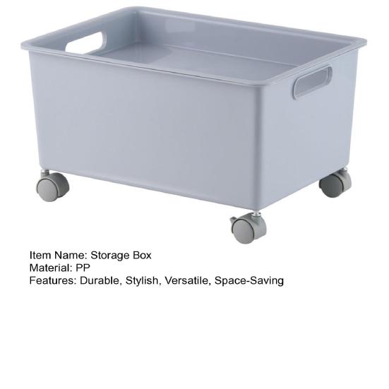 Large Capacity Storage Box with Roller Laundry Basket Wheeled Storage Bin for Clothes Fitness Equipment Snack Toy Office Organizer Box