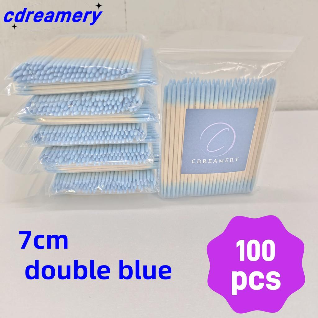 CDY2400pTATTOOBLU Уход за ушами Чистая деревянная ручка с заостренным кончиком Головка из хлопка Перманентная нить для бровей и ресниц Татуировка Красота Удаление макияжа