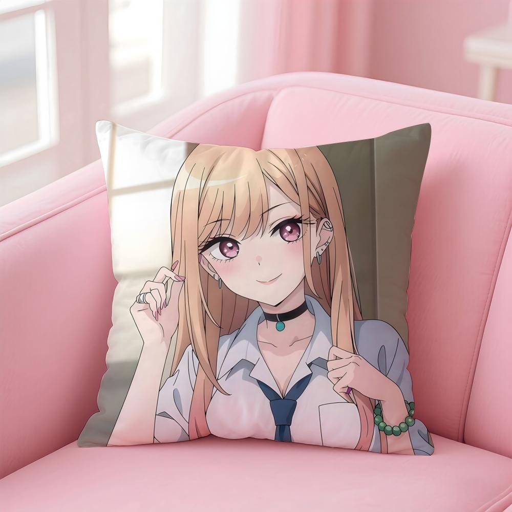 My DDressUp Darling Marin Kitagawa Cushion Cover Pillow Case Soft Skin Friendly Fabric Concealed Zipper