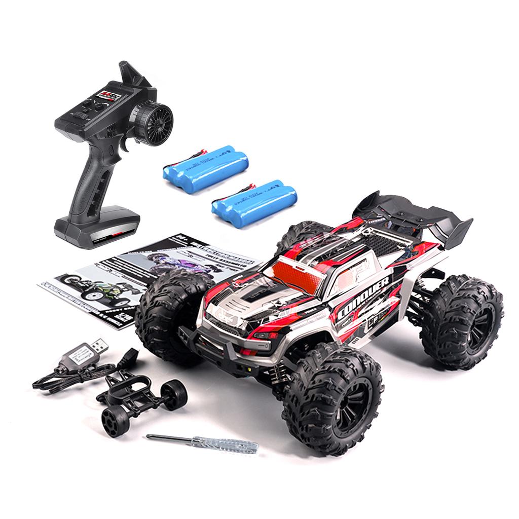 Внедорожный грузовик, радиоуправляемая машина, высокая скорость, 38 км/ч, 1/16, 2,4 ГГц, гоночный автомобиль, 4WD, RTR, игрушка для детей, мальчиков, 2 аккумулятора