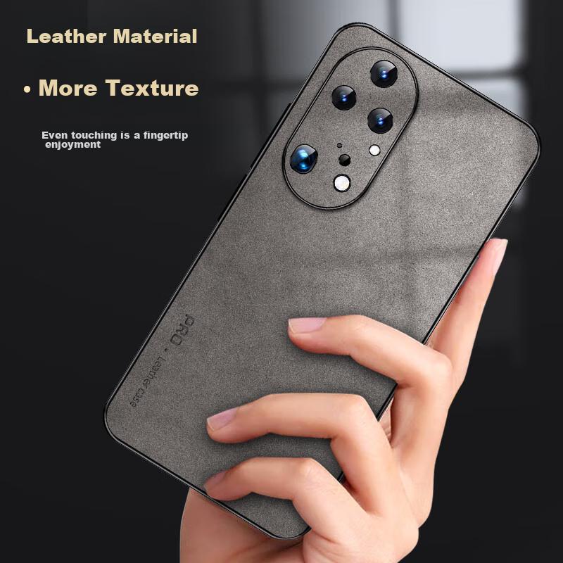 Huawei P50 Pro Phone Case, Shockproof, Full Lens Protection, Soft, Simple Luxury Outer Case, WoAnd Leather Case, Black