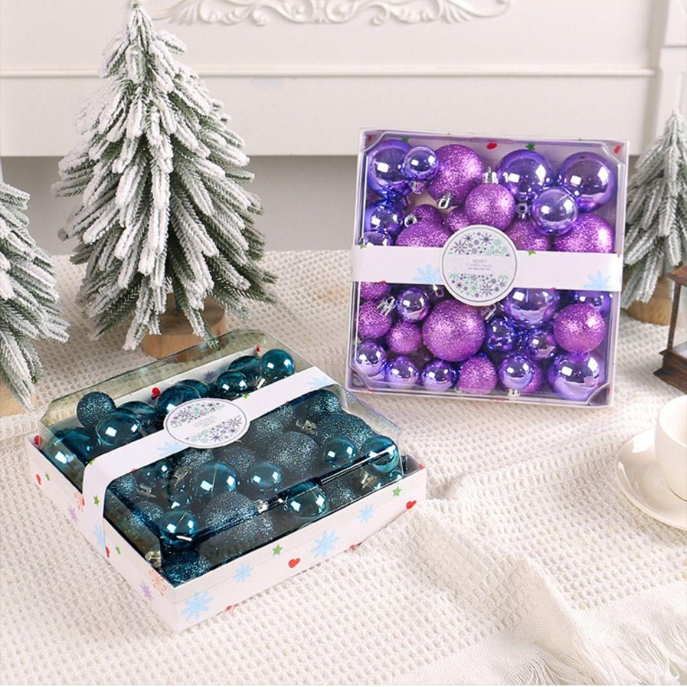 44pcs Shatterproof Christmas Ball Set 3/4/5CM Hanging Ornament New Year