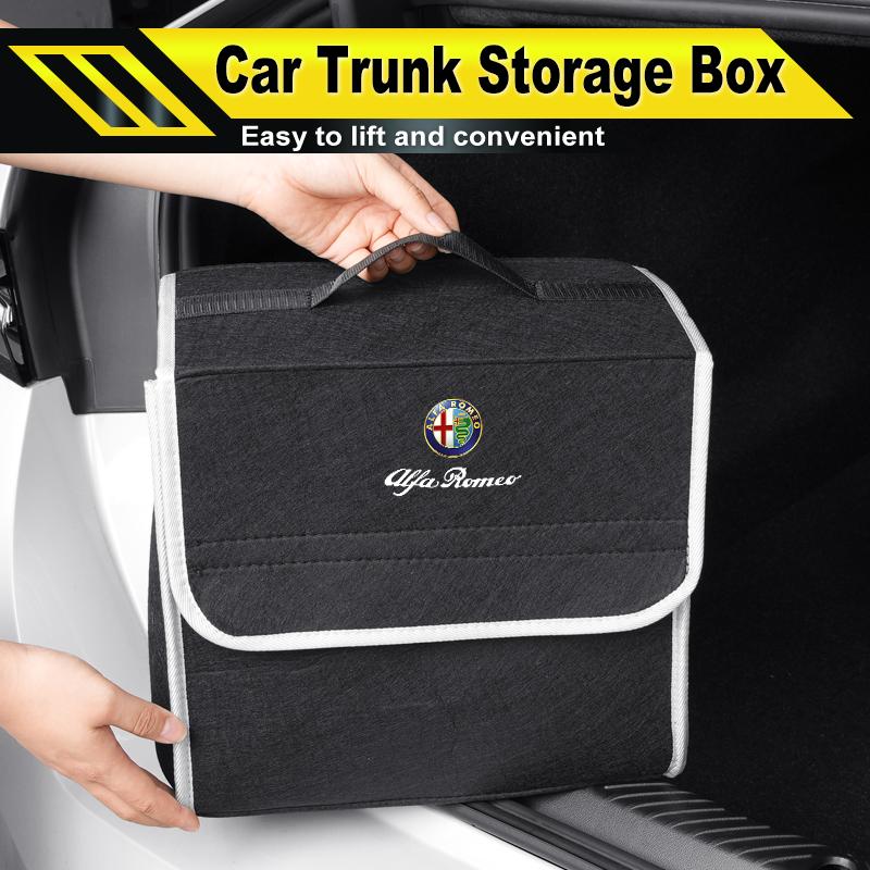 VLFHQ1 Car Trunk Storage Box Organizer Foldable Stowing Container Bag For Alfa Romeo 159 Giulietta Giulia 147 Mito 156 166 GT Stelvio