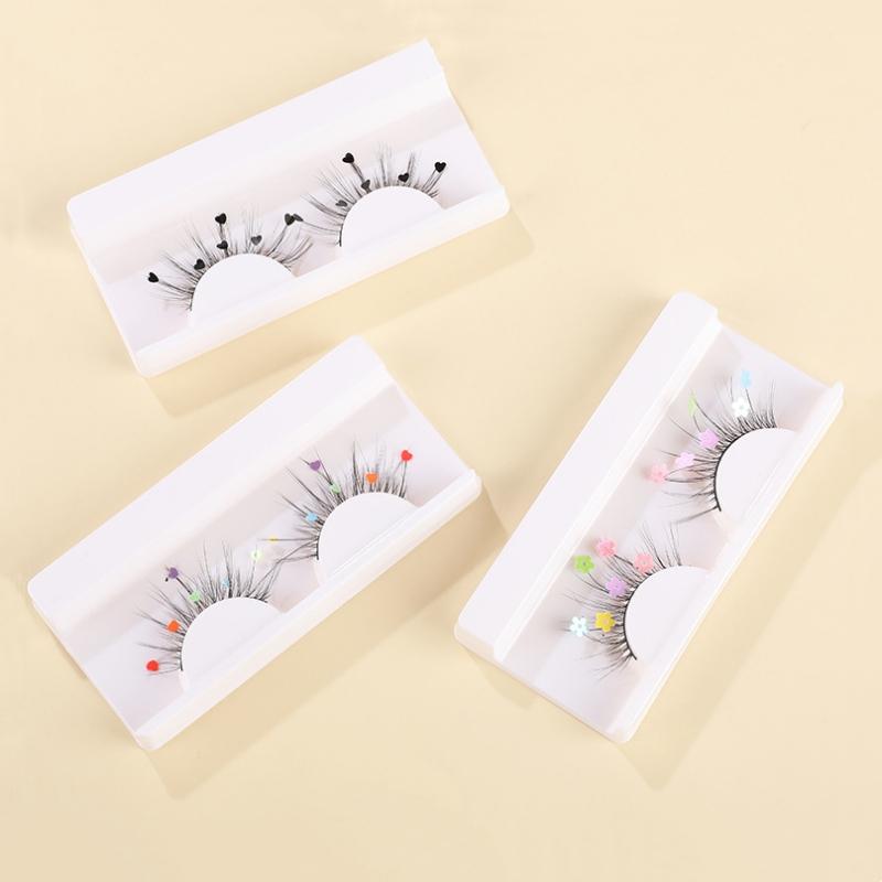 Накладные ресницы с пайетками в форме сердца бабочки, волшебная палочка феи, праздничные разноцветные ресницы с пайетками