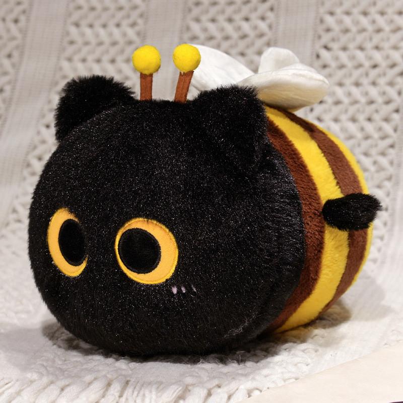 Милая плюшевая игрушка кошка и пчела из ткани с коротким ворсом для детей и девочек, подарок