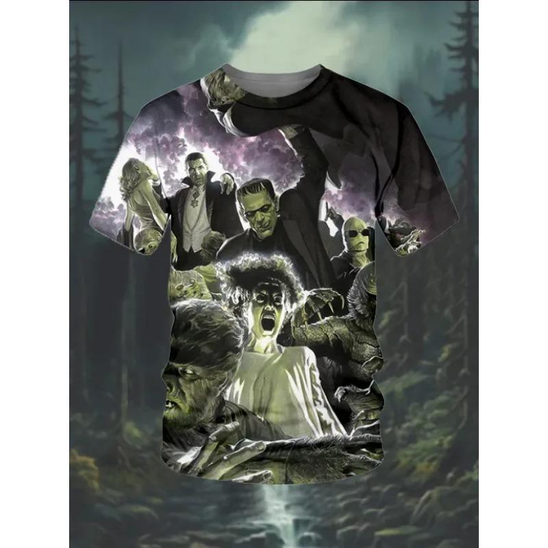 Мужская футболка с 3D принтом и короткими рукавами, свободная повседневная футболка с круглым вырезом и короткими рукавами, женская футболка