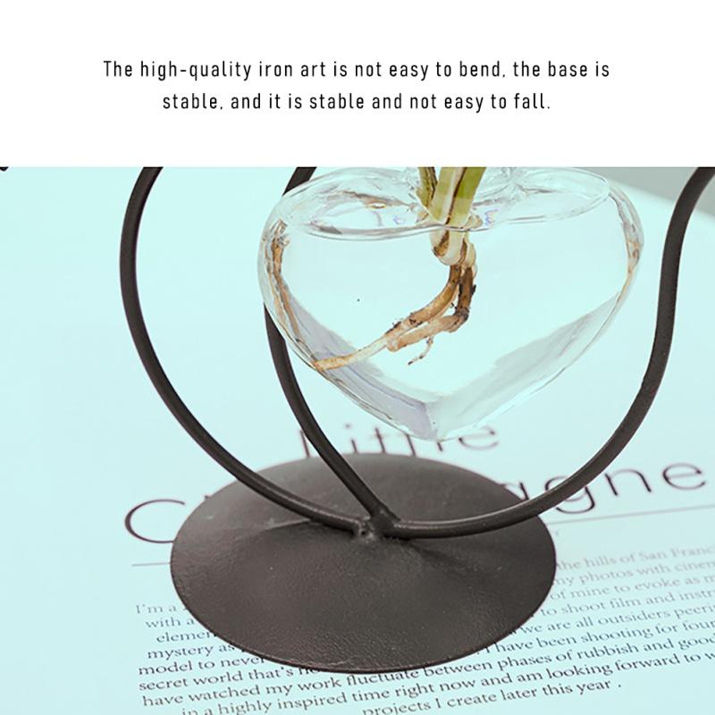 Милые железные вазы для цветов в виде кота, высокотемпературная краска для выпечки, гидропонная стеклянная ваза в форме кота с металлическим держателем