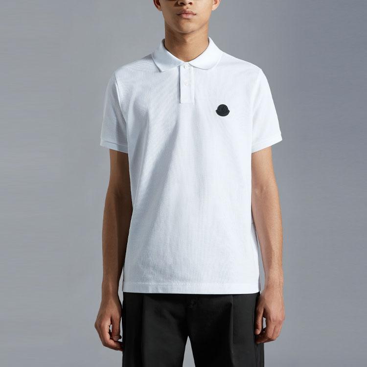 Moncler Ss22 Logo Solid Color Short Sleeve Polo Shirt Men tops Optical-White H20918A0000784556001
