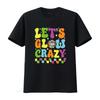 Унисекс Let's Glow Crazy Disco Футболка Неоновая В Темноте Вечеринка Со Светящимися Буквами Укороченный Топ Круглый Вырез Машинная Стирка Винтажный
