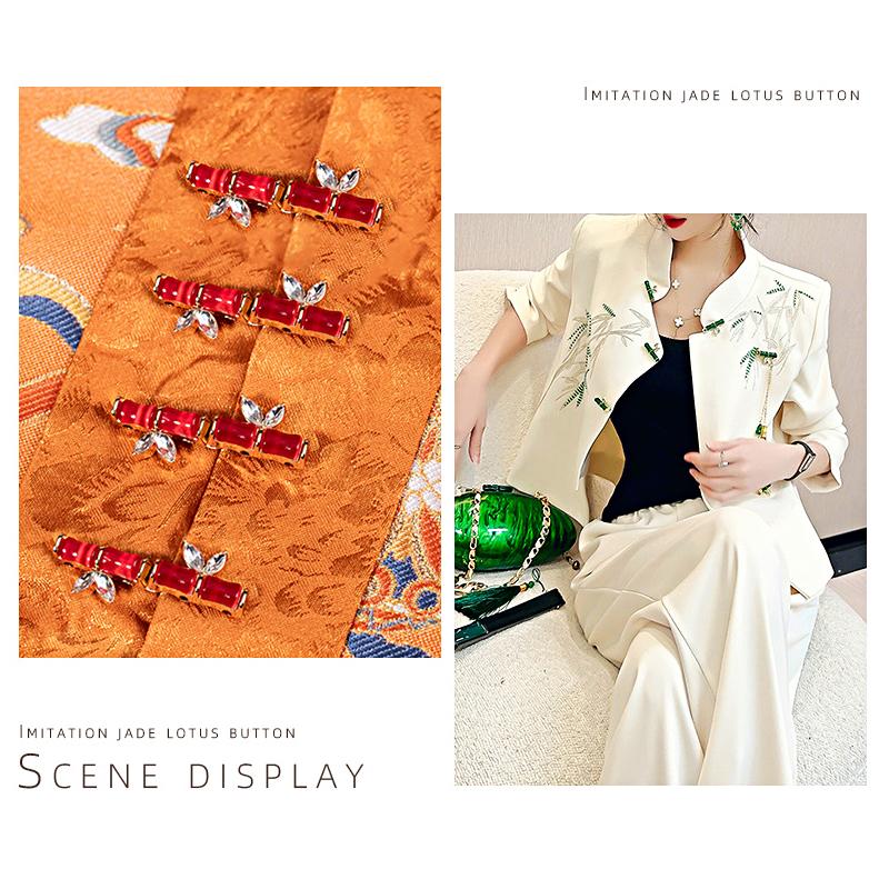 4 шт. пряжка из бамбукового узла в старинном стиле с бриллиантами, модные аксессуары для костюмов в китайском стиле, металлическая лягушка кошачий глаз