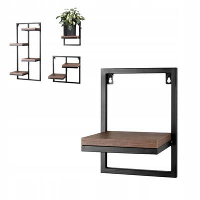 Hanging Metal Flower Stand Black Dark Wood Lens 23x20x30