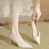 Fashion 2024 New Ladies Shoes Mary Janes Women's High Heels Fashion Buckle Strap Party High Heels Women Hot Sale Round Toe Heels Women