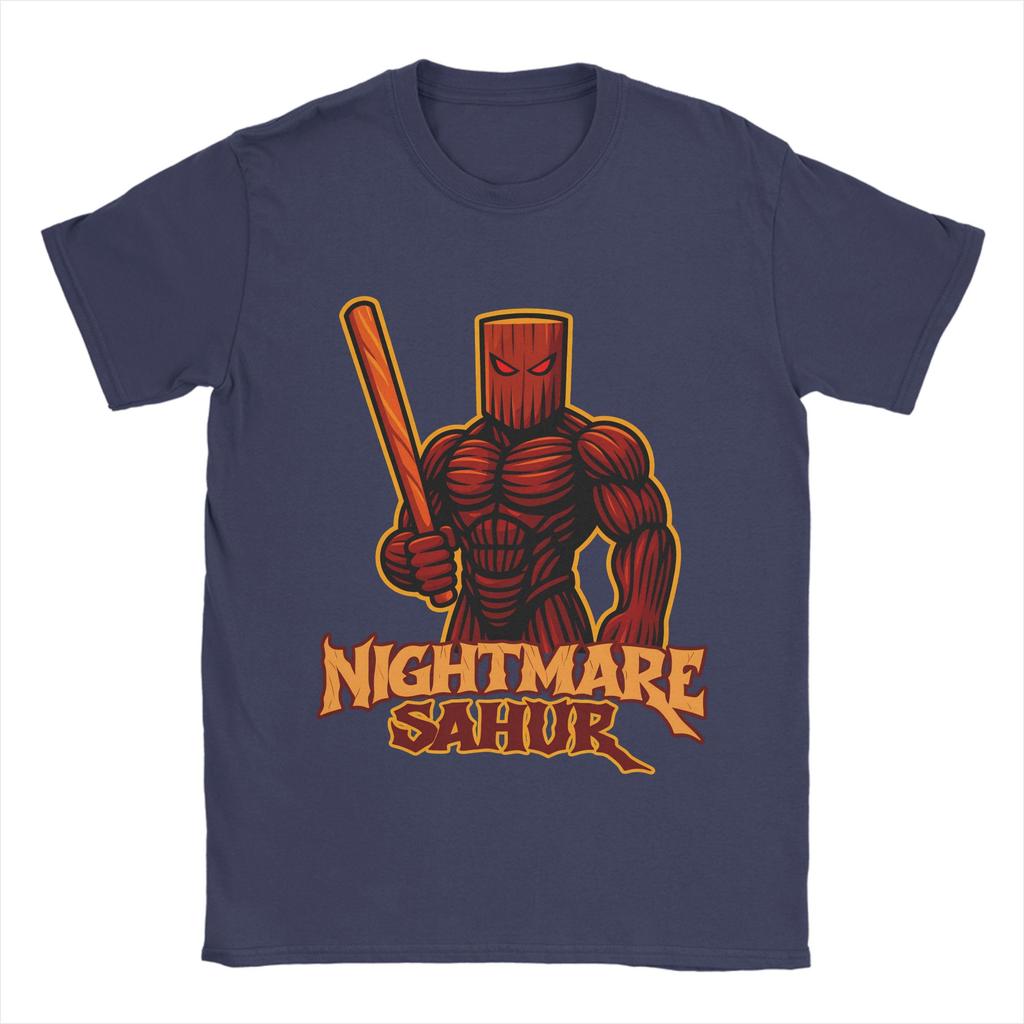 Casual Nightmare Sahur Funny Italian Brainrot TShirt for Men Crew Neck Pure Cotton T Shirt  Short Sleeve  Shirt Gift Idea Tops