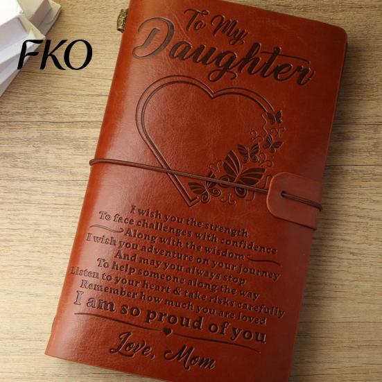 Collage Friendly Notebook Journal Notebook, Loose-Leaf Refillable Faux Leather Cover with Elastic Flexible Writing And Drawing Strap,