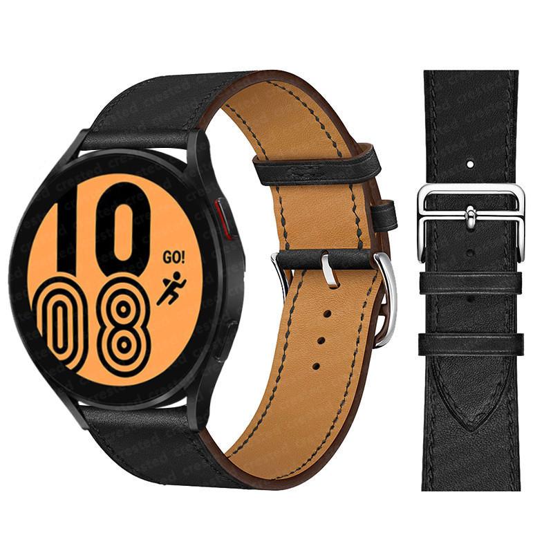 Кожаный ремешок 20 мм 22 мм для Samsung Galaxy Watch 7/6/5/pro/4/Classic 44 мм 40 мм Браслет Ремень Huawei GT-6-5-4-3-2-Pro 46 мм Ремешок