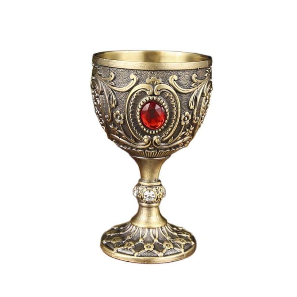European Style Wine Glasses Embossed Chalice Decorative Goblet  Gift