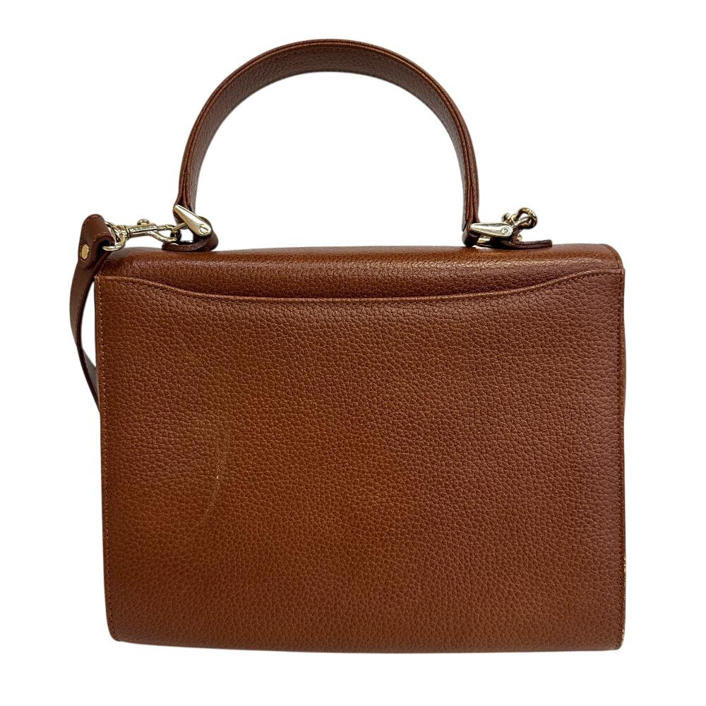 Burberrys 2-way Vintage V leather Shoulder Bag Brown leather Used