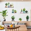 Наклейка на стену с зеленым растением в горшке, черепаха, спина, бамбуковый лист, декор для ресторана, гостиной, балкона, стеклянной двери, ванной комнаты, виниловая наклейка