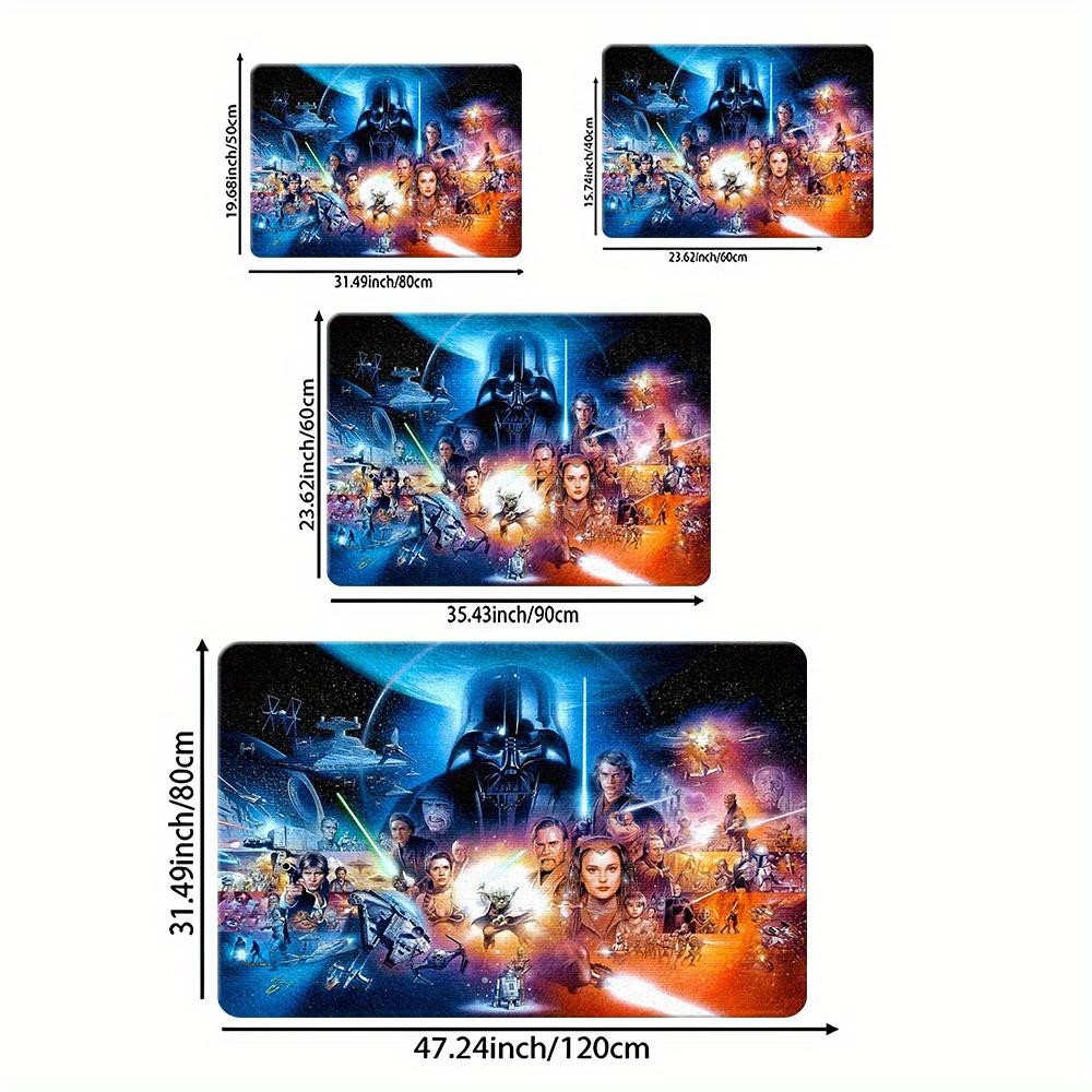 1pc STAR WARS Non-Slip Welcome Doormat - 100% Polyester Bathroom Mat with Iconic Characters & Spaceships Design, Hand Wash Onl