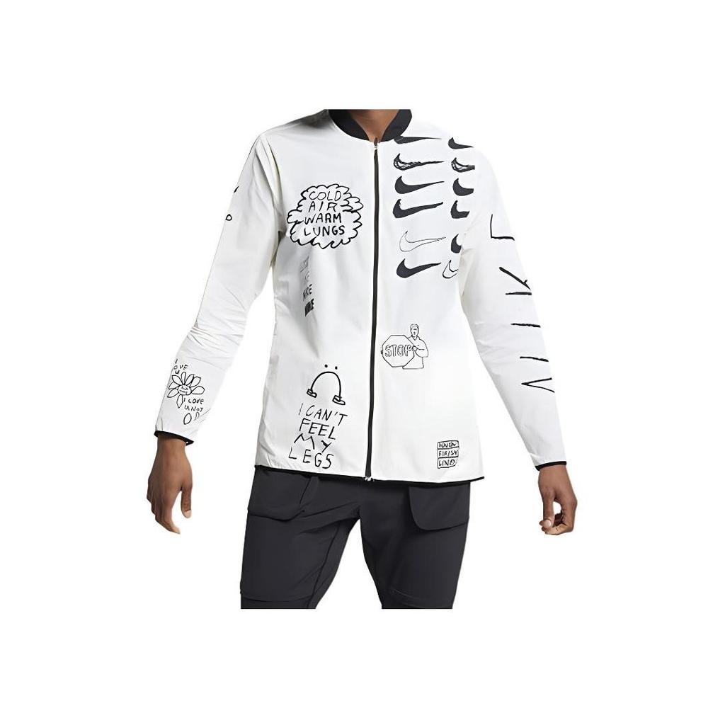 Nike Nathan Bell с принтом граффити и логотипом на нескольких крючках, спортивная куртка, мужская верхняя одежда, белая AJ7760-133