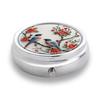 Portable Pill Box with 3 Compartments, Mini Metal Medicine Organizer Case, Cute Printed Pill Container for Vitamins, Pills, Jewelry, Travel, Daily Use