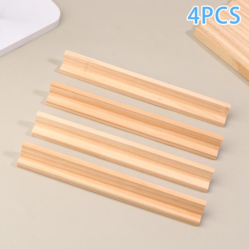 4Pcs Premium Rustic Wooden Spelling Frames - Natural Wood Construction, Includes Letter Replacement Stands Craft Supplies