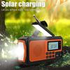 Outdoor Emergency Radio with SOS Alarm Flashlight Solar Powered Hand Crank Rechargeable Radio Camping AM/FM/SW Full Band Portable Radio