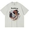 230GSM 100% Cotton T-Shirt Bulldog Print Tees Funny Harajuku Style Combed Cotton Tshirt