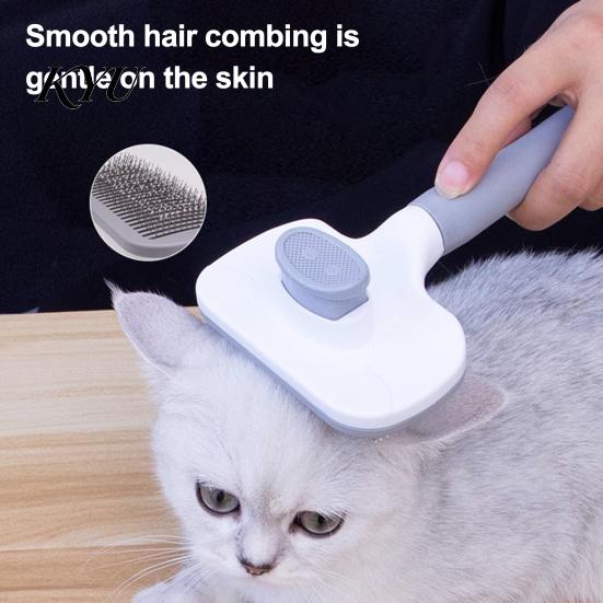 Self Cleaning Slicker Brush Self-Cleaning Pet Grooming Brush, Dog Shedding with Rounded Tips, Massage Comb for Skin Deshedding Long Short Haired Dogs