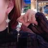 Длинные серьги-кисточки с цветами из циркона: Корейский стиль, Утонченный дизайн лица, Серебряная игла S925