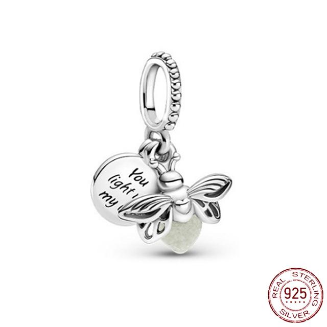925 Sterling Silver Green Series Flower Tree Apple Pendant Diy Fine Beads Fit Original Fashion Charms Bracelet Women Jewelry