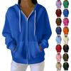 Women's Casual Fashion Long-Sleeved Zip-Up Christmas Print Knitted Hoodie