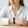 SUMENG Модные Браслеты-Розарии с Крестиком из Натуральных Каменных Бусин для Мужчин, Браслет для Медитации из Оникса, Женские Украшения для Йоги, Мужская Браслет