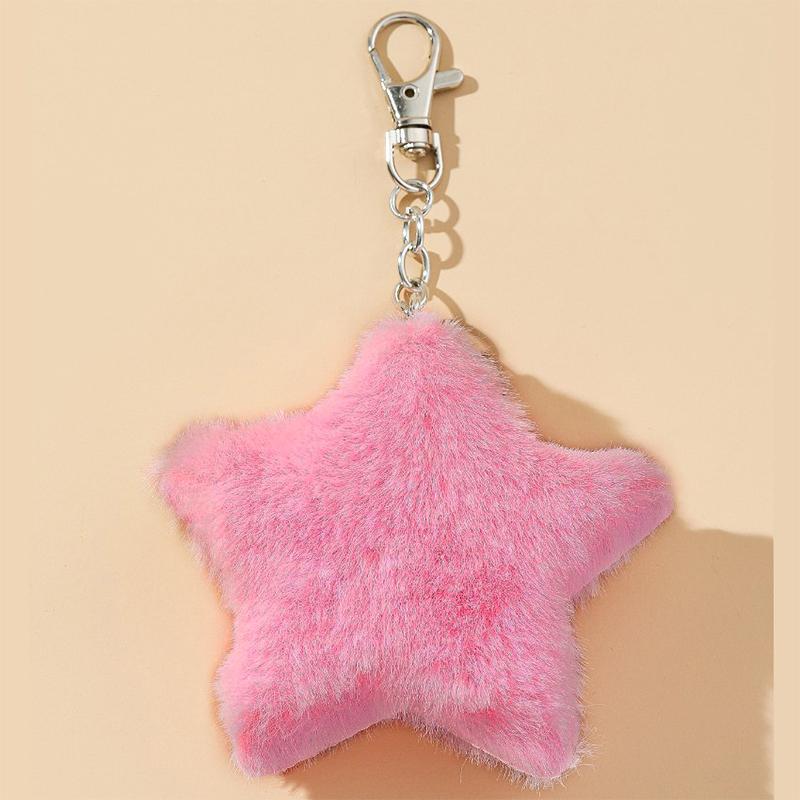 Furry Star Decorations Keychains Rings Holders Bag Pendants Gift Accessories