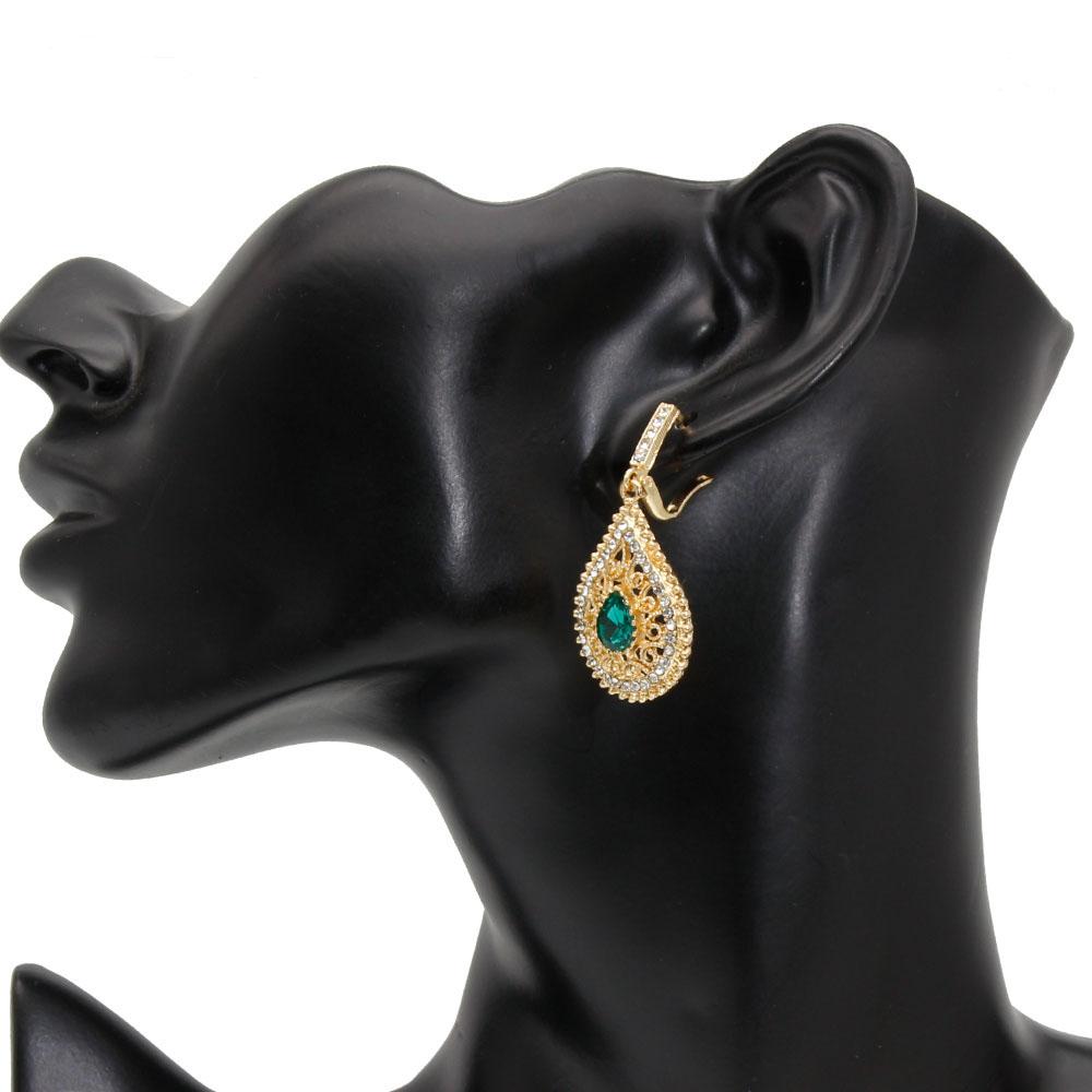 Золотые висячие серьги с каплями воды для женщин, этнические свадебные украшения, полые цветы со стразами, свадебные подарки