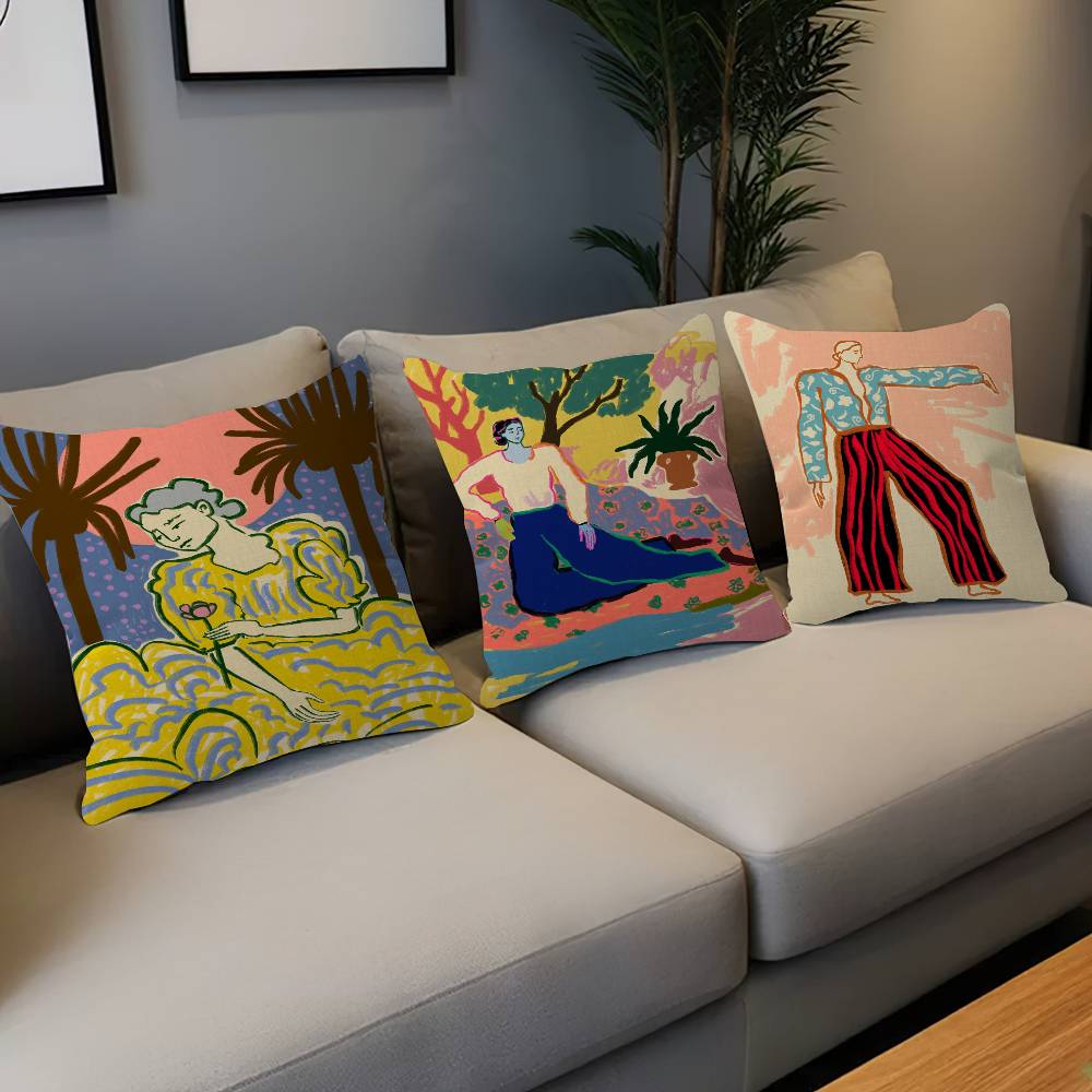 Abstract Painting Women Personalized Pillow Dust Cover Bedroom Kids Party Decoration Pillowcase Birthday Children Gift