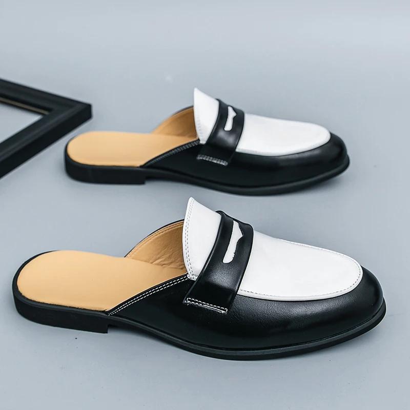 Модная мужская формальная обувь, тапочки, лакированная кожа, туфли для платья, роскошный бренд, деловой офис, свадебные мюли, обувь, мужская обувь, zapatillas