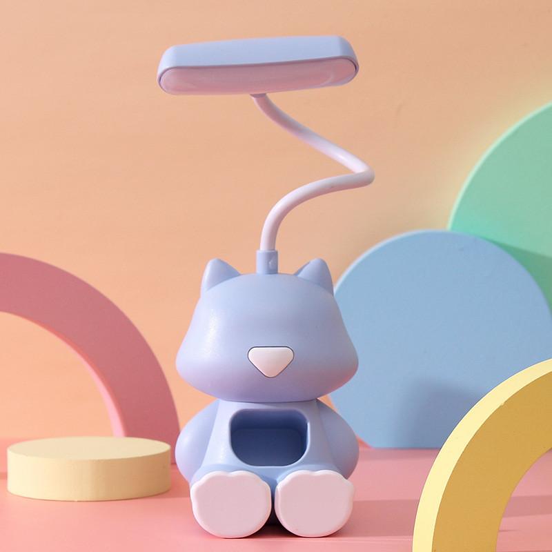 Милая мультяшная USB-зарядка, маленькая настольная лампа, для студентов, для учебы, чтения, светодиодная, бережная к глазам, настольная лампа, лампа для спальни, прикроватная лампа, ночник