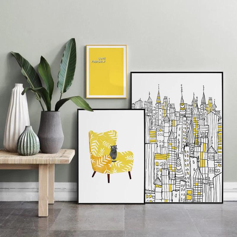 Lighthouse Cartoon Poster Print Sun Night Sky Stars Modular Canvas Painting Nordic Wall Art Pictures Artwork Home Bedroom Decor