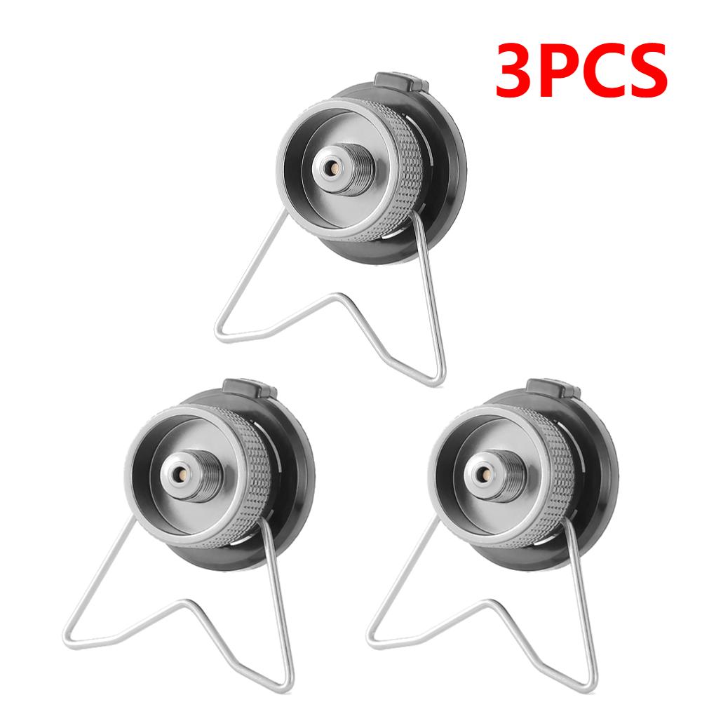 Butane Adapter with Bracket Camping Stove Converter Connector Screw Valve Output Nozzle Bottle Adapter Gas Tank Conversion Head