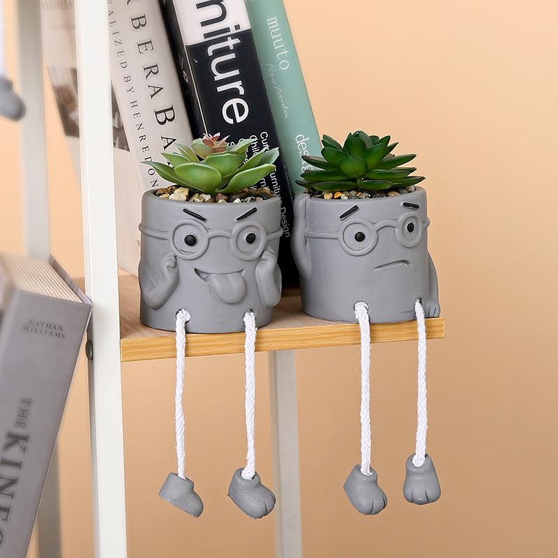 Succulent Cartoon Characters: Cute Creative Desktop Ornaments