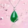 925 Серебряное ожерелье женское зеленое халцедоновое кулон-бабочка модный орнамент