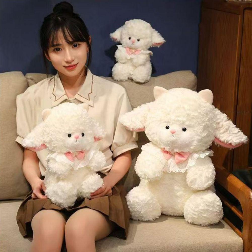 Мультяшная плюшевая кукла-овечка, пушистое животное, пушистая кукла, креативная плюшевая игрушка-ягненок, домашний декор