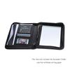 Portable Professional Business Portfolio Padfolio Folder Document Case Organizer A5 PU Leather Zippered Closure with