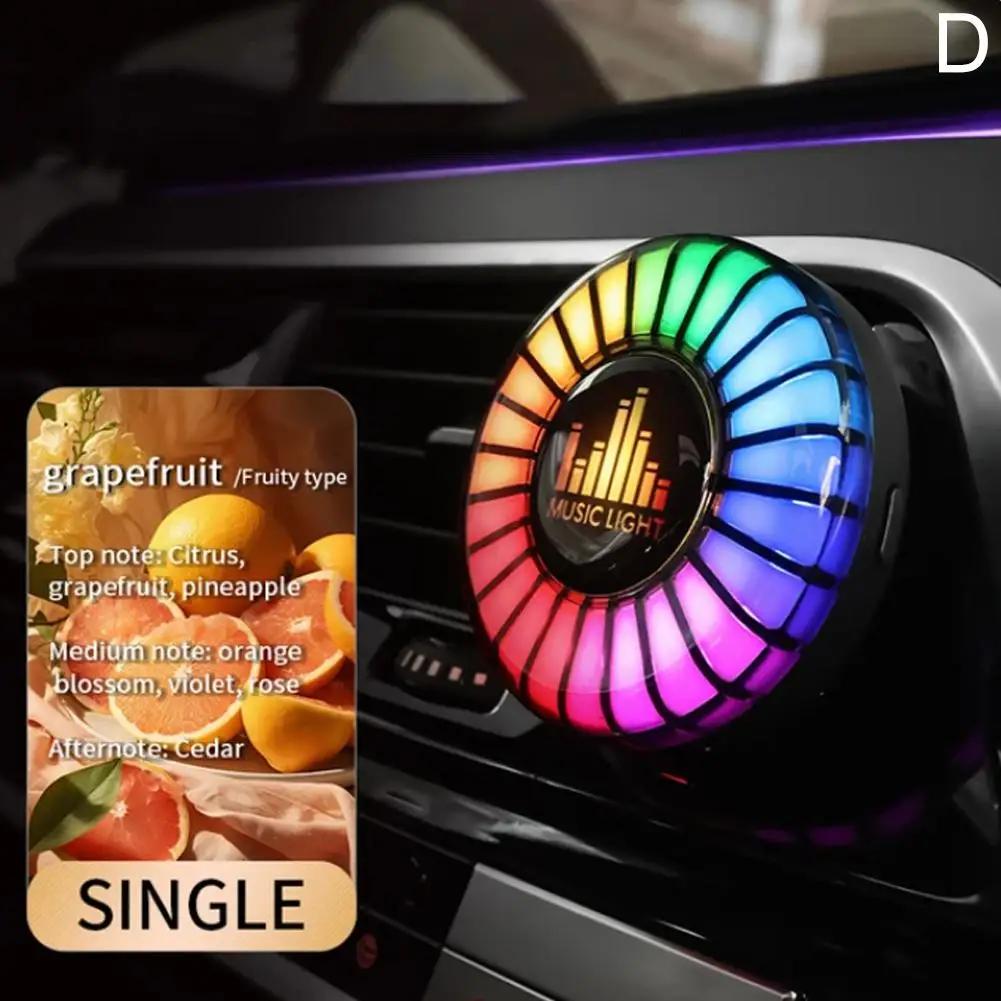 24 светодиодных ламп RGB Sound Control Voice Rhythm Ambient Pickup Lamp для автомобильного диффузора Vent Clip Air Fresheners Fragrance App Con B4x6