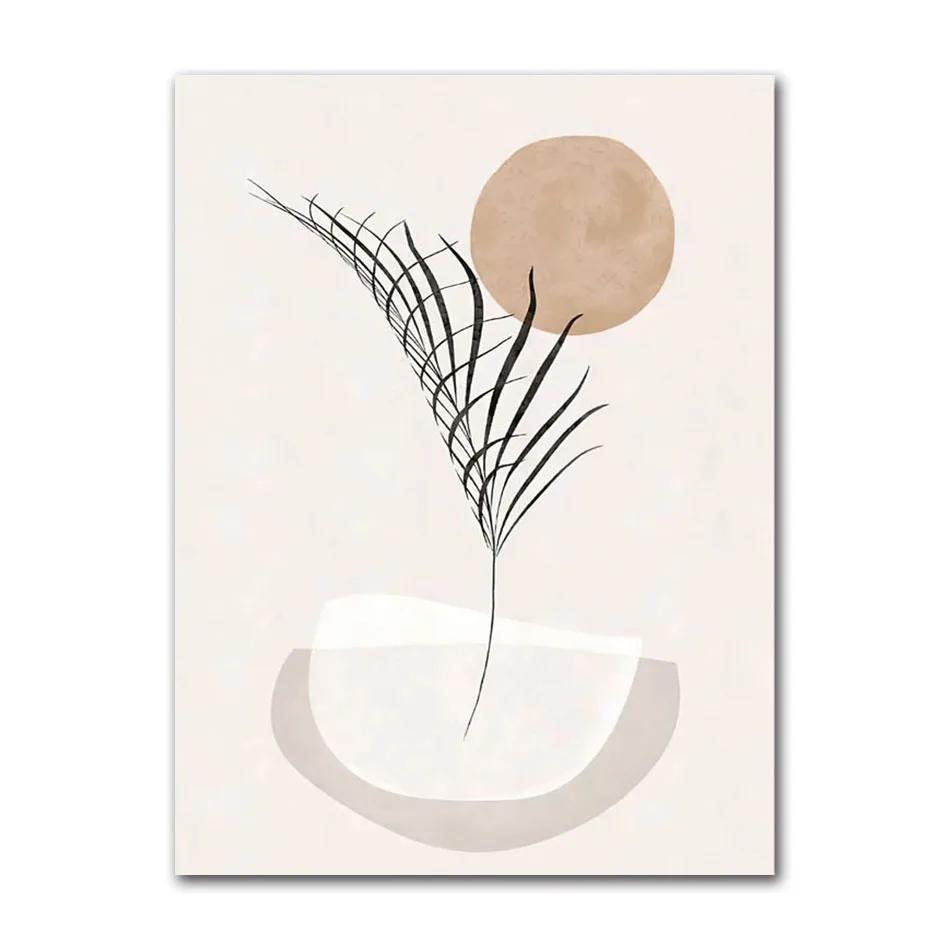Plant Leaf Wall Art Canvas Painting Poster Abstract Nordic Living Room Home Decoration Printing Wall Painting Picture